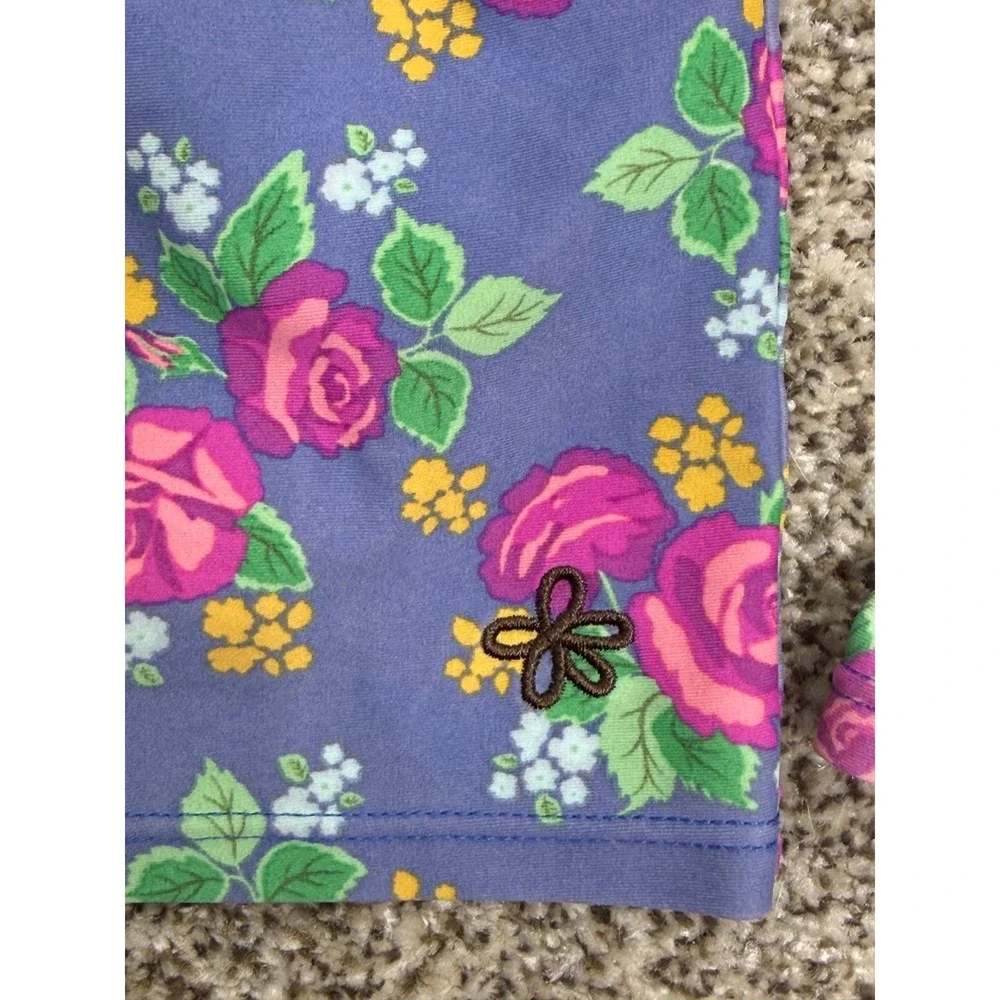 Matilda Jane Girls Floral Polka Dot Rash Guard Swim Top Blue Pink Size 4